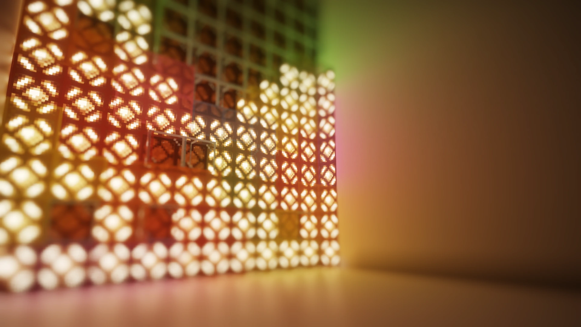 Tilt shift colored lights in Minecraft with Euphoria Patches