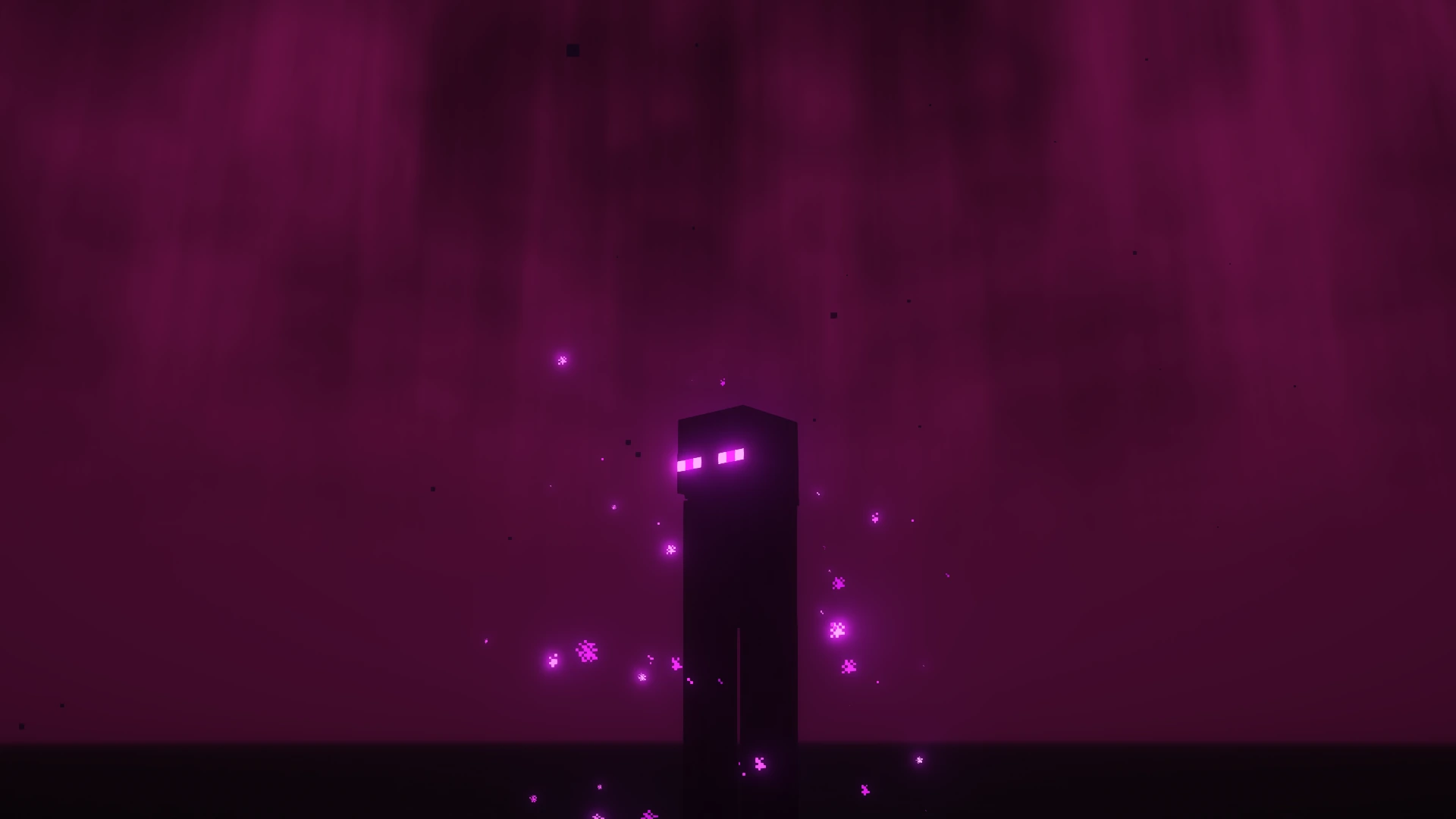 An enderman with the nether sky noise enabled from Euphoria Patches